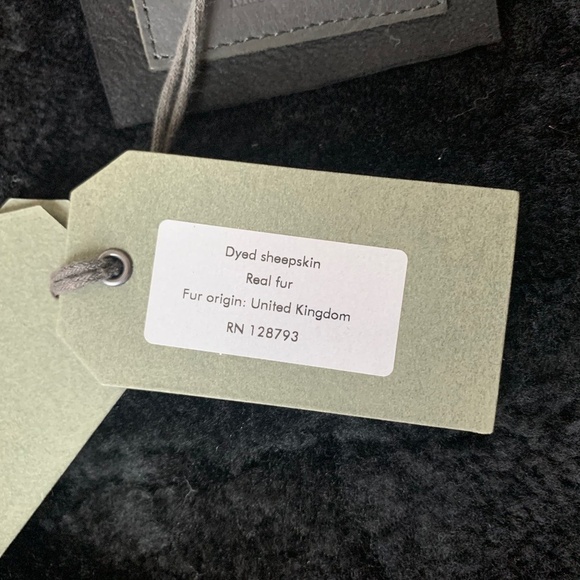 ALLSAINTS Jacket "Farley" Moto-Inspired Genuine Shearling & Suede Leather Sz Lg - Picture 14 of 16